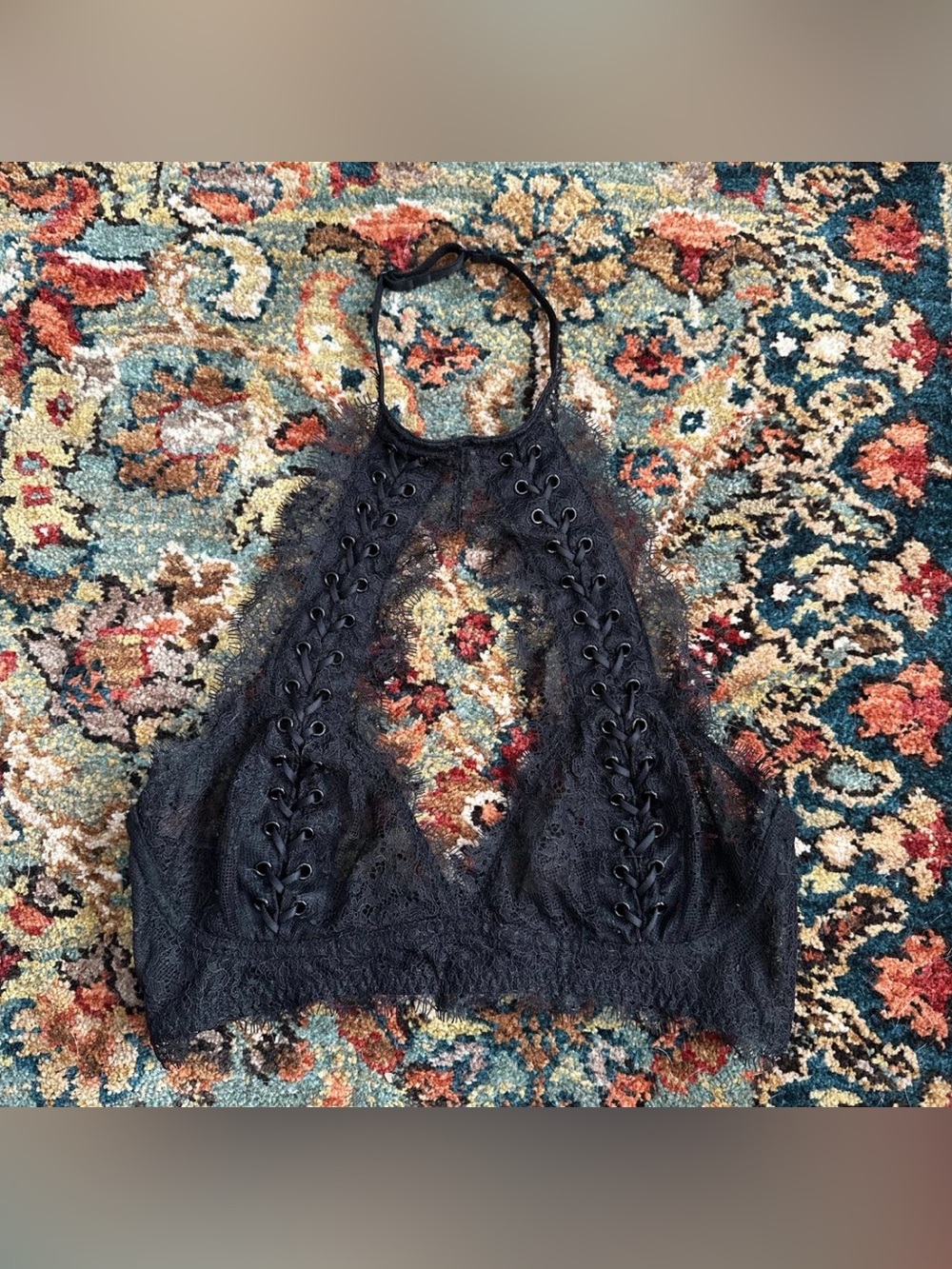 Victoria’s Secret - Black Lace Halter Top Bra 32b